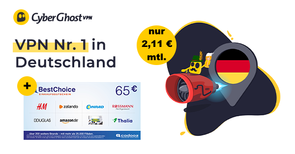 65€ Bonus für 2 Jahre Cyberghost VPN - Logo